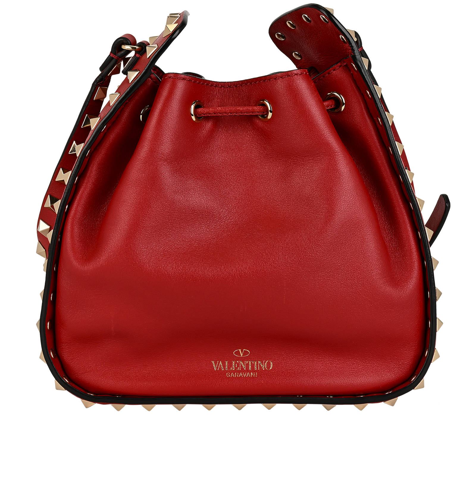 Rockstud Bucket Bag, &pound;420, Handbags, Red, Leather, Back view